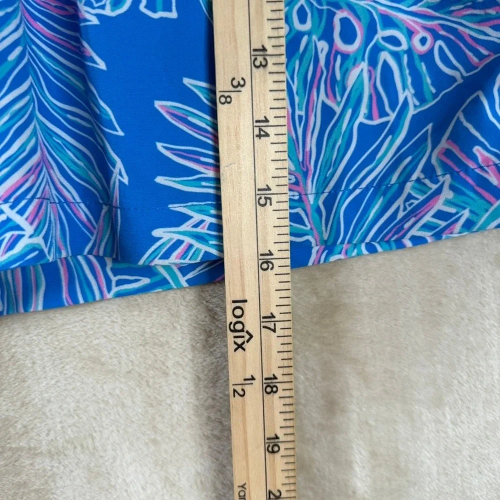Chubbies Mens Blue Palm Leaf Print Swim Trunks Large Beachwear Coastal Preppy